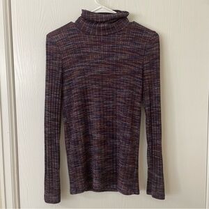 Madewell Purple Turtleneck Long Sleeve Blouse Size Small